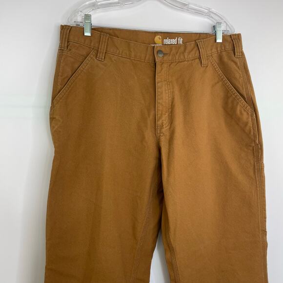 Carhartt Relaxed Fit Tan Canvas Workwear Utility Pant Jeans size 36X32 - Picture 2 of 16